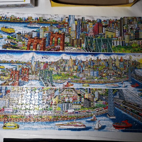 Puzzle 1000 pc Along The East River Charles Fazzino 27x19 TCG Toys 3D Pop Art - Picture 5 of 14